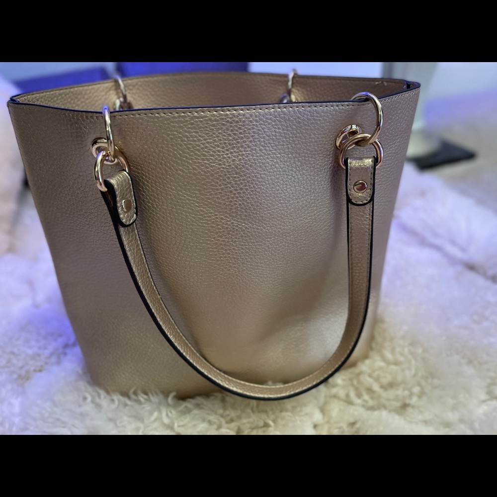 Gold leather bag